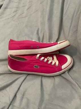 Lacoste Women's Hot Pink Canvas Low-Top Sneakers